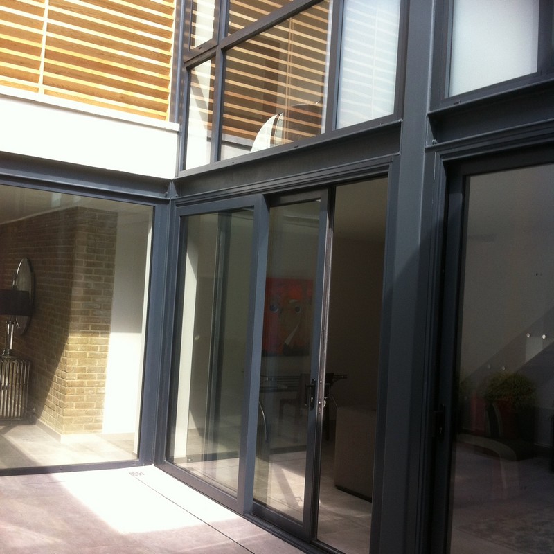 Anthracite aluminium sliding patio doors fitted in Kentish Town